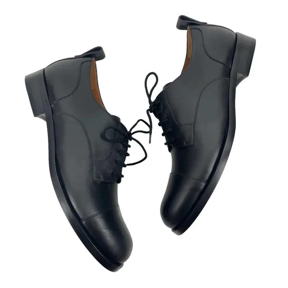Valentino Garavani Black Derby Divise Leather Shoes Lace Up Size 42/ 9